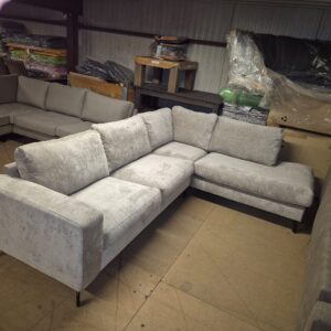 hoekbank rechts ribstof taupe