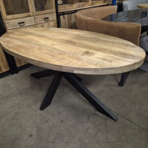 eettafel mango blank ovaal 180 x 100 x 6