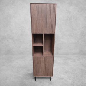 Japandi Regal schmal hoch braun 55x40x200cm