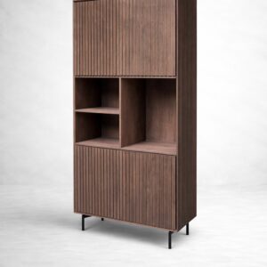 japandi vakkenkast bruin 90x45x200cm