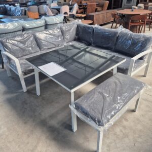 wellington aluminium hoeklounge tuinmeubelenset wit