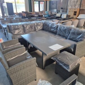 aboyne polyrotan hoeklounge tuinmeubel set antraciet zwart