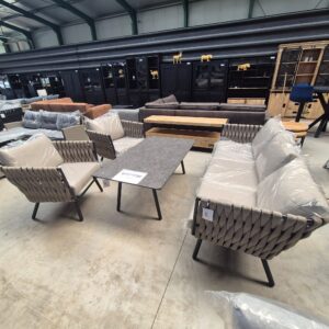 Reana Rope Alu Lounge Gartenmöbel-Set, Sitzgruppe, Taupe